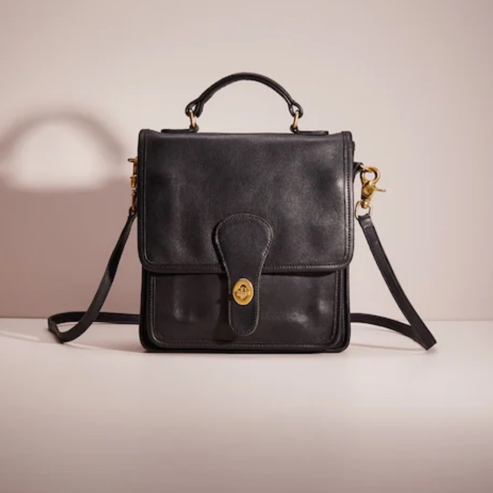 Coach Vintage Station Black Leather Crossbody Bag